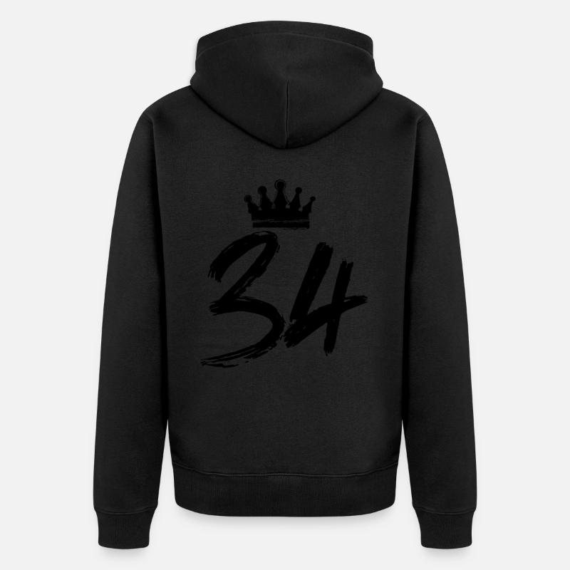 34 Couronne numérique - Veste à capuche bio Premium Unisexe - noir