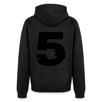 5 Nombre - Veste à capuche bio Premium Unisexe - noir - Dos - Nico (187cm)