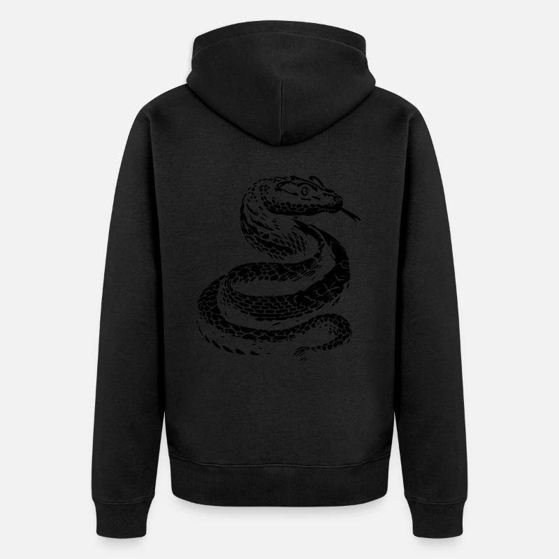 Silhouette de serpent - Veste à capuche bio Premium Unisexe - noir