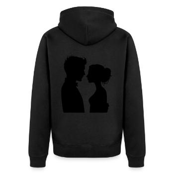 Ehepaar Hochzeit Couple Heirat - Unisex Premium Bio Zip Hoodie - Schwarz - Hinten - Nico (187cm)