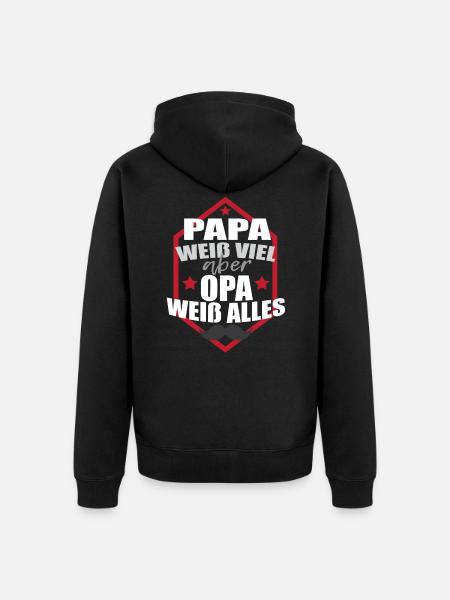 Funny daddy grandpa gift - Unisex Premium Organic Zip Hoodie - black
