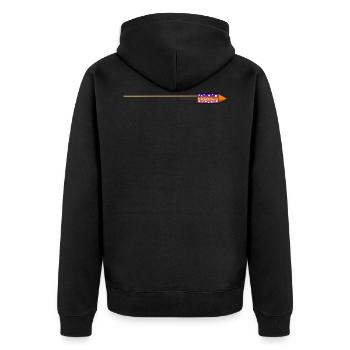 Silvester Rakete - Unisex Premium Bio Zip Hoodie - Schwarz - Hinten - Nico (187cm)