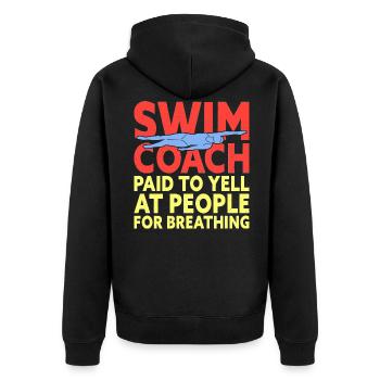 Entraîneur de natation Drôle Entraîneur de natation Quota - Veste à capuche bio Premium Unisexe - noir - Dos - Nico (187cm)