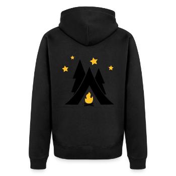 Zelt - Unisex Premium Bio Zip Hoodie - Schwarz - Hinten - Nico (187cm)