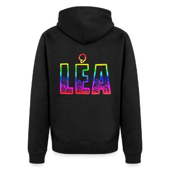 léa rs rainbow - Unisex Premium Organic Zip Hoodie - black - Back - Nico (187cm)