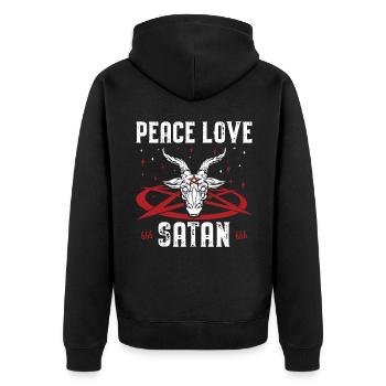 Satan - Unisex Premium Organic Zip Hoodie - black - Back - Nico (187cm)