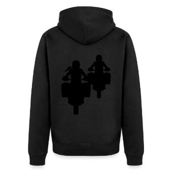 Bikercouple Motorcycle Couple Couple Motorcycle - Unisex Premium Organic Zip Hoodie - black - Back - Nico (187cm)