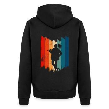 Schornsteinfeger Retro Schornsteinfeger - Unisex Premium Bio Zip Hoodie - Schwarz - Hinten - Nico (187cm)