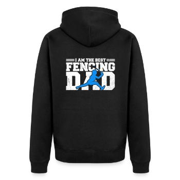 I Am The Best Fencing Dad - Unisex Premium Bio Zip Hoodie - Schwarz - Hinten - Nico (187cm)