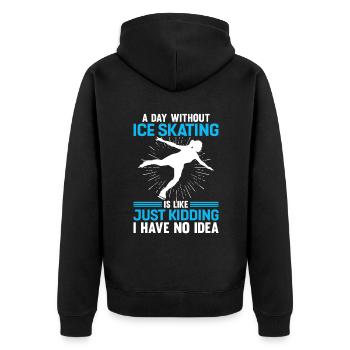 Day Without Ice Skating Is Like - Unisex Premium Bio Zip Hoodie - Schwarz - Hinten - Nico (187cm)