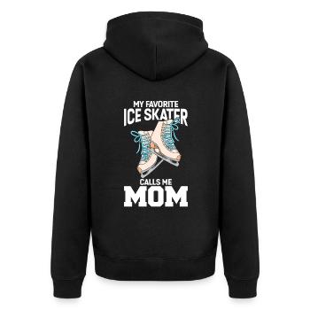 My Favorite Ice Skater Calls Me Mom - Unisex Premium Bio Zip Hoodie - Schwarz - Hinten - Nico (187cm)