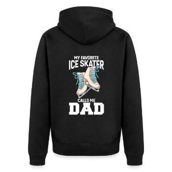My Favorite Ice Skater Calls Me Dad - Unisex Premium Bio Zip Hoodie - Schwarz - Hinten - Nico (187cm)