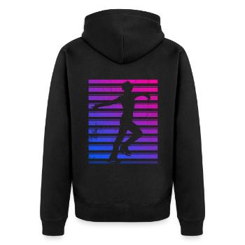 Retro Ice Skating Vintage Ice Skating - Unisex Premium Bio Zip Hoodie - Schwarz - Hinten - Nico (187cm)