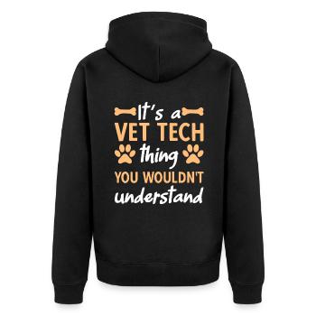 It's A Vet Tech Thing - Unisex Premium Organic Zip Hoodie - black - Back - Nico (187cm)
