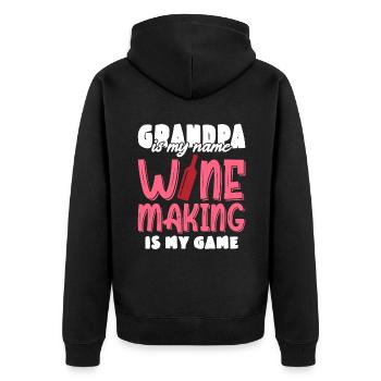 Grand-père est mon nom Vin faisant mon jeu - Veste à capuche bio Premium Unisexe - noir - Dos - Nico (187cm)