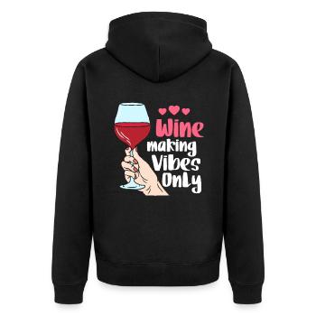 Ambiances de vinification uniquement - Veste à capuche bio Premium Unisexe - noir - Dos - Nico (187cm)