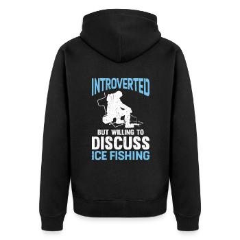 Introverti Discuter de la pêche sur glace - Veste à capuche bio Premium Unisexe - noir - Dos - Nico (187cm)