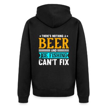 Rien qu’une bière et la pêche sur glace ne peuvent pas réparer - Veste à capuche bio Premium Unisexe - noir - Dos - Nico (187cm)