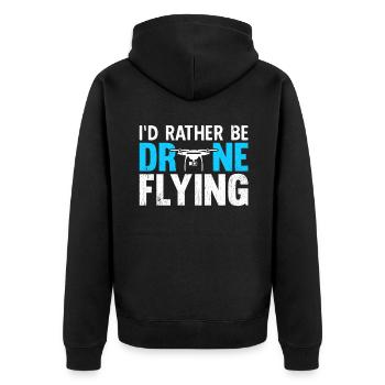 I'd Rather Be Drone Flying - Unisex Premium Organic Zip Hoodie - black - Back - Nico (187cm)