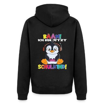 Bääm! Ich Bin Jetzt Schulkind Einschulung - Unisex Premium Bio Zip Hoodie - Schwarz - Hinten - Nico (187cm)