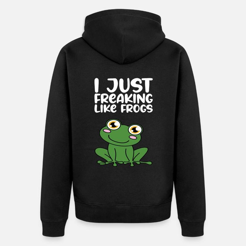 J’adore les grenouilles - Veste à capuche bio Premium Unisexe - noir