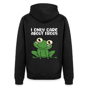 Je ne m’intéresse qu’aux grenouilles - Veste à capuche bio Premium Unisexe - noir - Dos - Nico (187cm)