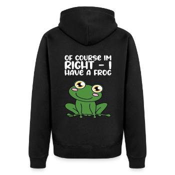 Bien sûr, j’ai raison, j’ai une grenouille - Veste à capuche bio Premium Unisexe - noir - Dos - Nico (187cm)