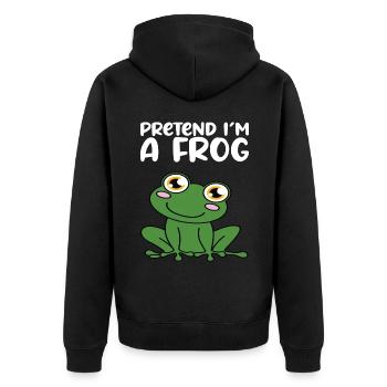 Pretend I'm a frog - Unisex Premium Organic Zip Hoodie - black - Back - Nico (187cm)
