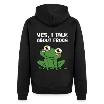 Oui, je parle de grenouilles - Veste à capuche bio Premium Unisexe - noir - Dos - Nico (187cm)