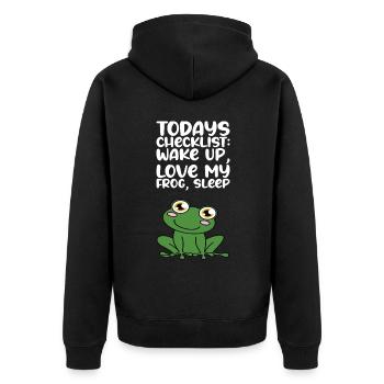 La liste de contrôle d’aujourd’hui Réveillez-vous Aimez ma grenouille Sommeil - Veste à capuche bio Premium Unisexe - noir - Dos - Nico (187cm)