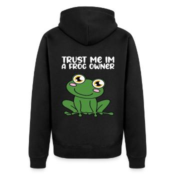 Croyez-moi, je suis un propriétaire de grenouille - Veste à capuche bio Premium Unisexe - noir - Dos - Nico (187cm)