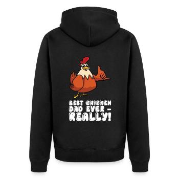 Le meilleur père de poulet de tous les temps - Veste à capuche bio Premium Unisexe - noir - Dos - Nico (187cm)