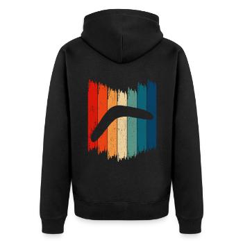 Vintage Boomerang Rétro Boomerang - Veste à capuche bio Premium Unisexe - noir - Dos - Nico (187cm)
