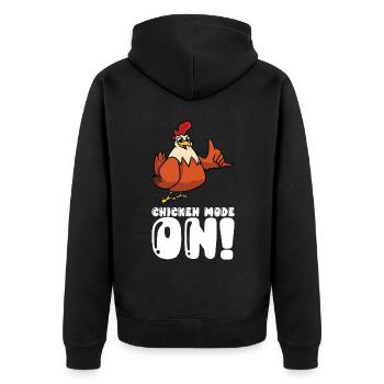 Mode Poulet activé - Veste à capuche bio Premium Unisexe - noir - Dos - Nico (187cm)