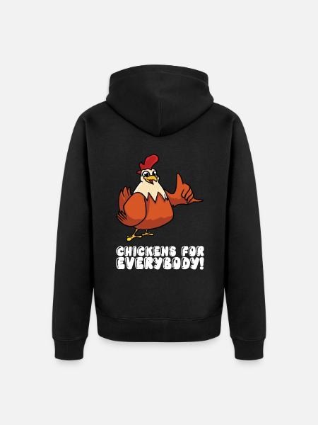 Chickens for everyone - Unisex Premium Organic Zip Hoodie - black