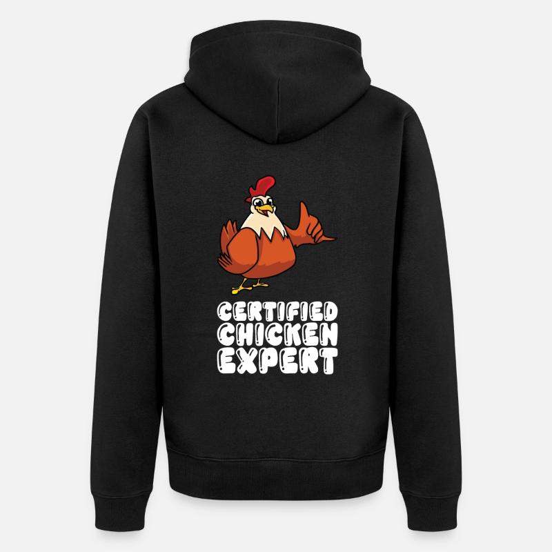 Expert certifié en poulet - Veste à capuche bio Premium Unisexe - noir