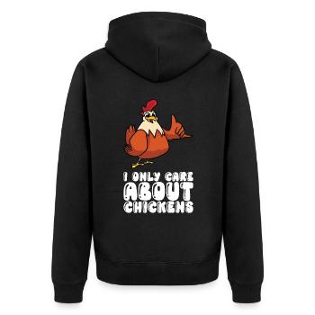 Je ne m’intéresse qu’aux poulets - Veste à capuche bio Premium Unisexe - noir - Dos - Nico (187cm)