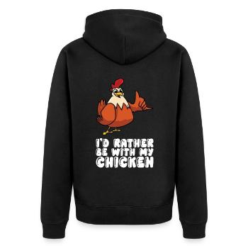 Je suis mieux avec mon poulet - Veste à capuche bio Premium Unisexe - noir - Dos - Nico (187cm)