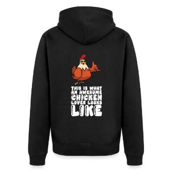 Voici à quoi ressemble un vrai amateur de poulet - Veste à capuche bio Premium Unisexe - noir - Dos - Nico (187cm)