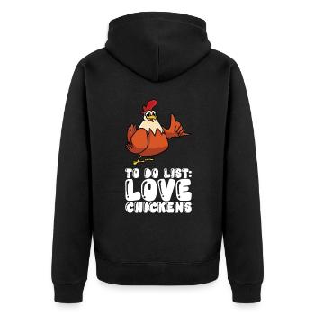 Liste de choses à faire Pour les poulets d’amour - Veste à capuche bio Premium Unisexe - noir - Dos - Nico (187cm)