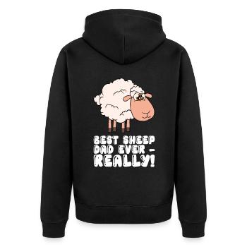 The Best Sheep Father Ever - Unisex Premium Organic Zip Hoodie - black - Back - Nico (187cm)