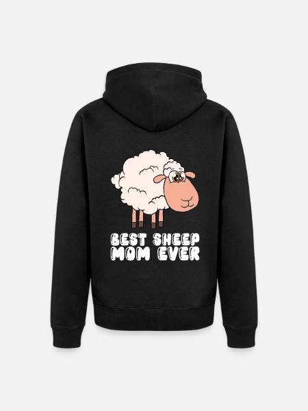 Beste Schafsmutter Aller Zeiten - Unisex Premium Bio Zip Hoodie - Schwarz