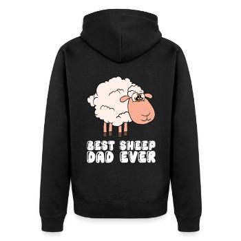 Best Sheep Father Of All Time - Unisex Premium Organic Zip Hoodie - black - Back - Nico (187cm)