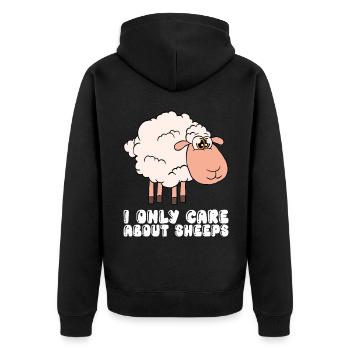 Je ne m’intéresse qu’aux moutons - Veste à capuche bio Premium Unisexe - noir - Dos - Nico (187cm)