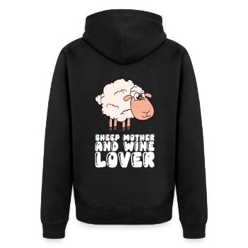 Mère de mouton et amoureuse du vin - Veste à capuche bio Premium Unisexe - noir - Dos - Nico (187cm)