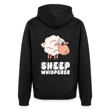 Chuchoteur de mouton - Veste à capuche bio Premium Unisexe - noir - Dos - Nico (187cm)