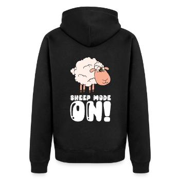 Mode mouton activé - Veste à capuche bio Premium Unisexe - noir - Dos - Nico (187cm)