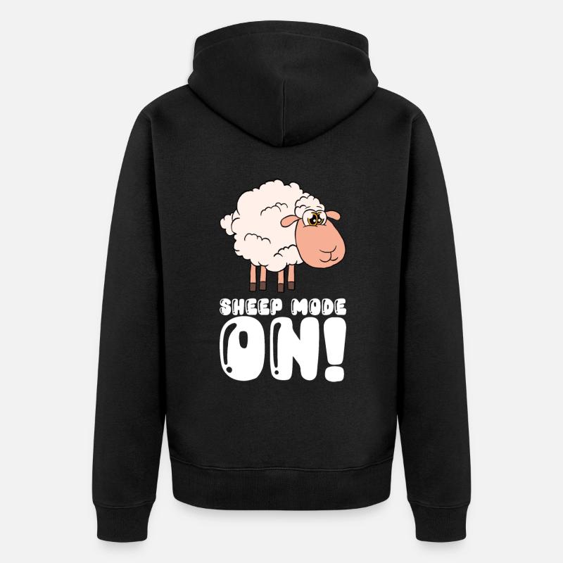 Schaf-modus Ein - Unisex Premium Bio Zip Hoodie - Schwarz