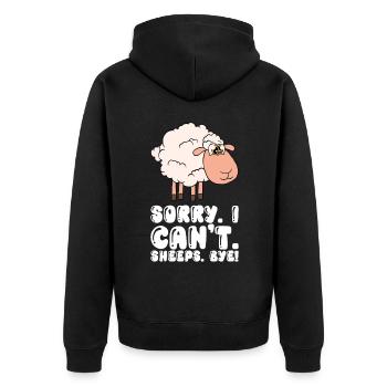 Sorry, I Can't Shear Bye - Unisex Premium Organic Zip Hoodie - black - Back - Nico (187cm)
