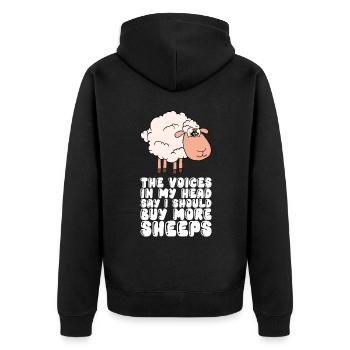 Je devrais acheter plus de moutons - Veste à capuche bio Premium Unisexe - noir - Dos - Nico (187cm)